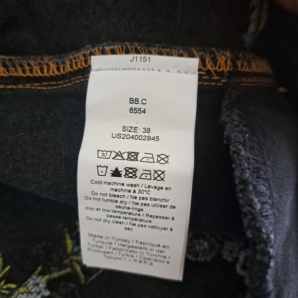 Ganni Embroidery Black Washed A-Line Mini Dress Size 38 - Picture 12 of 14